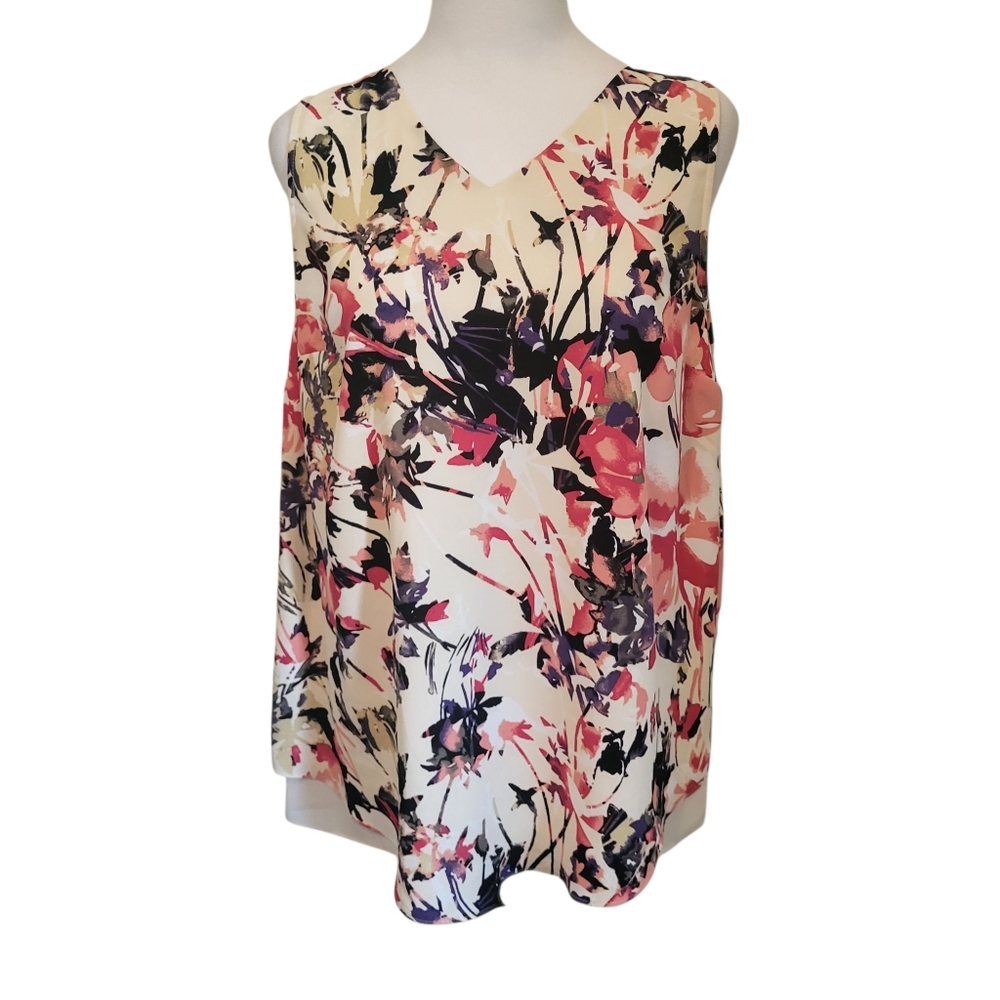 Dana Buckman Floral Blouse Sz M